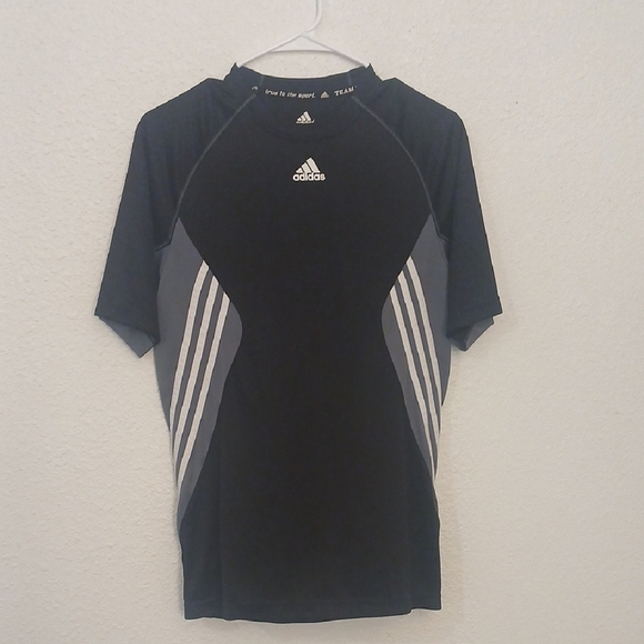 Make Offer!  Adidas Black and Gray Rash Guard Swim Top - Picture 1 of 5